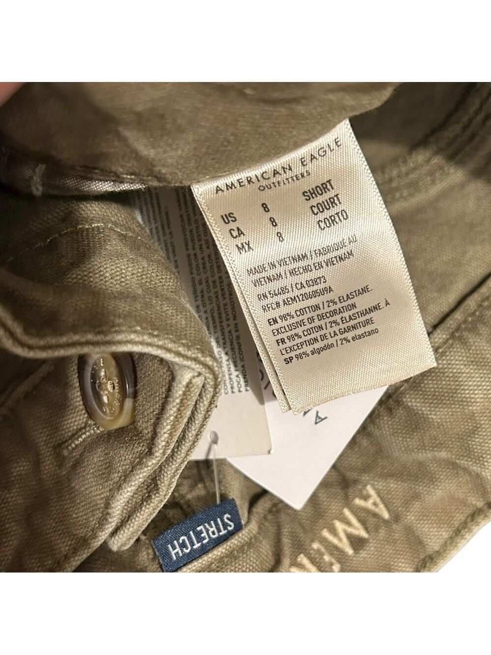 AMERICAN EAGLE Maddie Kensey Ziegler Wide Leg Baggie Pants Khaki Green Sz 8 NWT - Picture 5 of 9